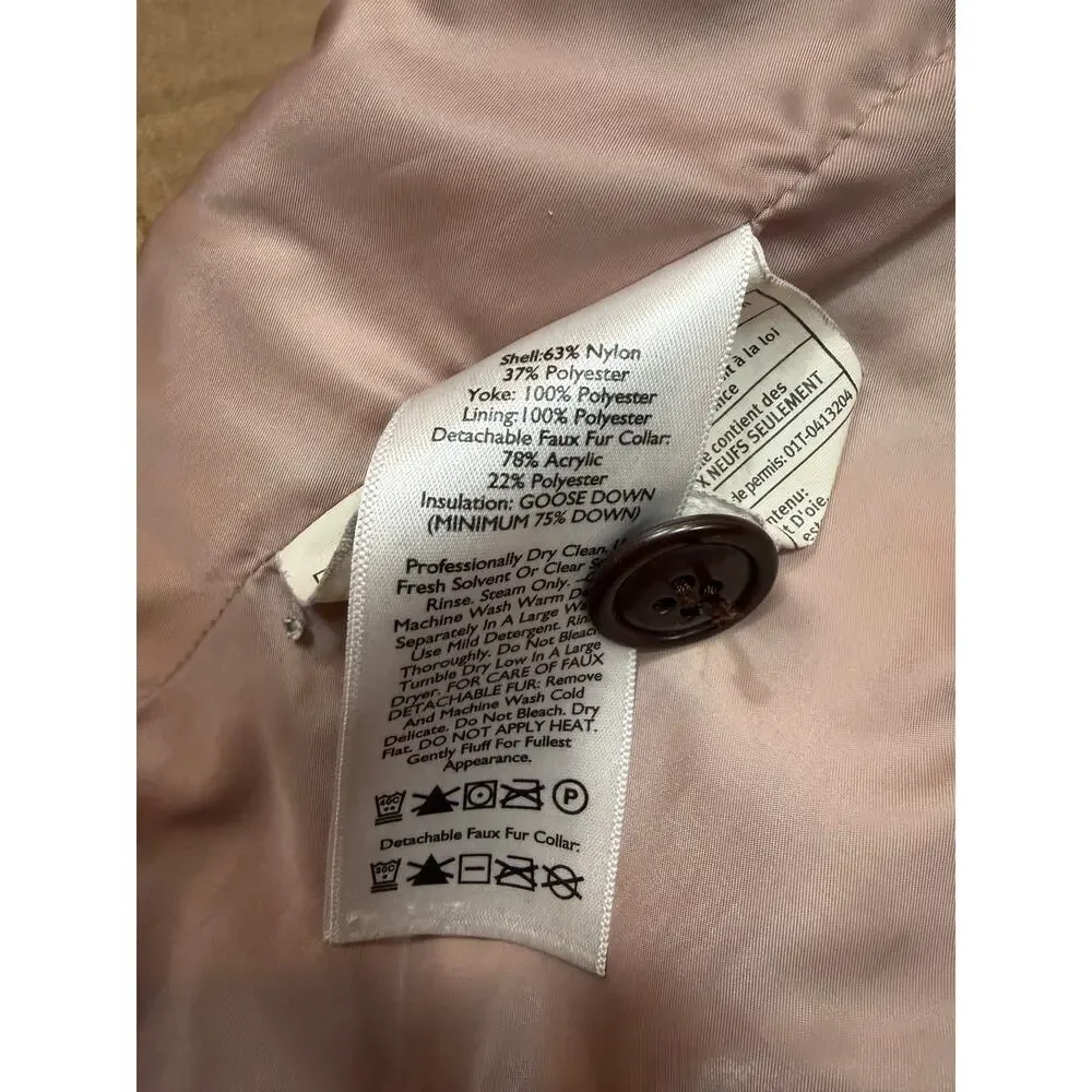 Eddie Bauer Down Vest with faux Fur Collar Eggplant Aubergine Purple size Large - Picture 11 of 16